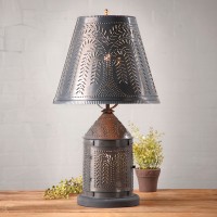 Fireside Table Lamp with punched Tin Willow Shade