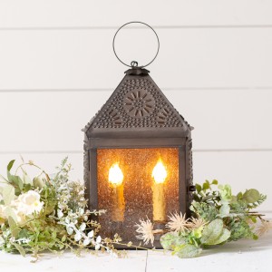 Punched Tin Harbor Lantern Electric Accent Light 
