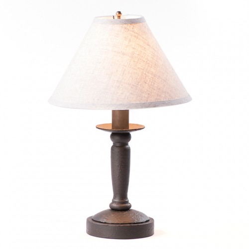 Handmade Wooden Butcher's Lamp with Ivory LinenShade