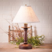 Handmade Wooden Butcher's Lamp with Linen Shade
