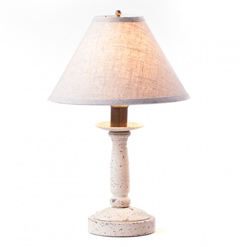 Handmade Wooden Butcher's Lamp with Ivory LinenShade