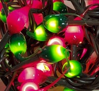 Christmas Mix Red & Green Hand Dipped String Lights ~ Light Strand