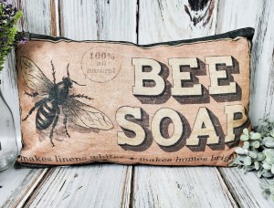 Bee Soap Spring Vintage Advertising Pillow