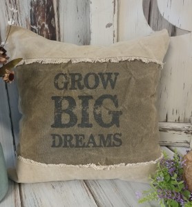  Rustic Garden Grow Big Dreams Home Decor Accent Pillow