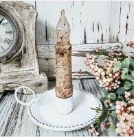 Rustic White Taper Candle Holder