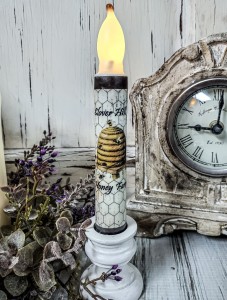 Bee Timer Taper Candle - Vintage Farmhouse Style