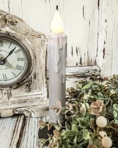 Grey Timer Taper Drip Flameless Candle