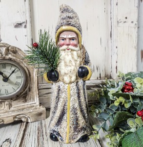 Vintage Inspired White & Gold Old World Santa - Belsnickel Christmas Holiday 